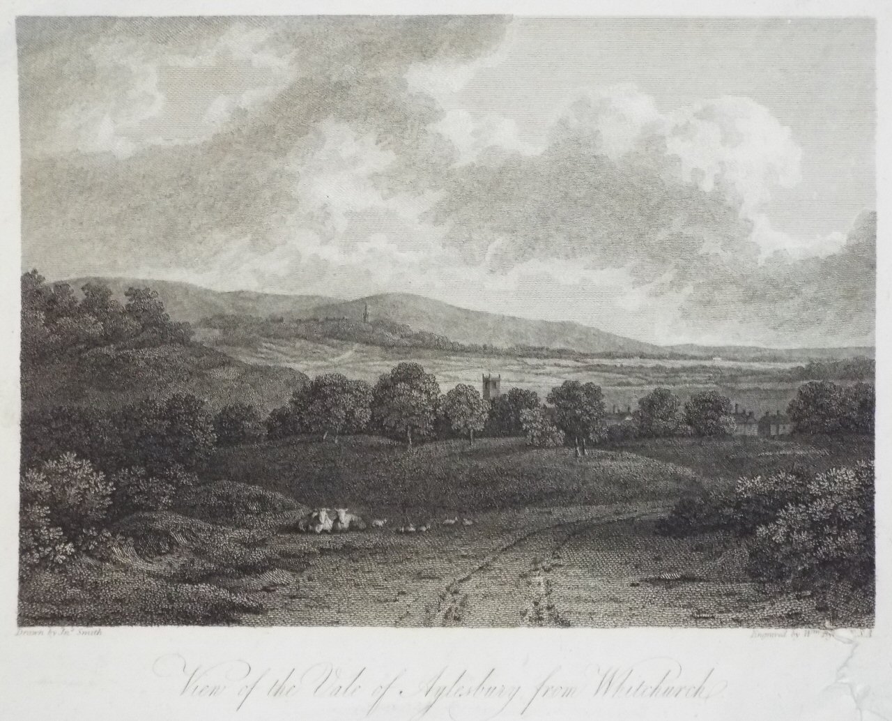 Print - View of the Vale of Aylesbury, from Whitchurch. - Byrne